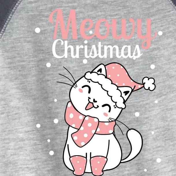 Meowy Catmas Meowy Xmas Winter Holidays Reindeer Cat Lovers Toddler Fine Jersey T-Shirt