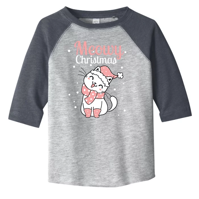 Meowy Catmas Meowy Xmas Winter Holidays Reindeer Cat Lovers Toddler Fine Jersey T-Shirt