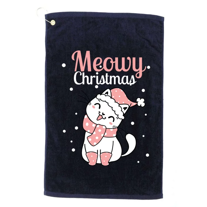 Meowy Catmas Meowy Xmas Winter Holidays Reindeer Cat Lovers Platinum Collection Golf Towel