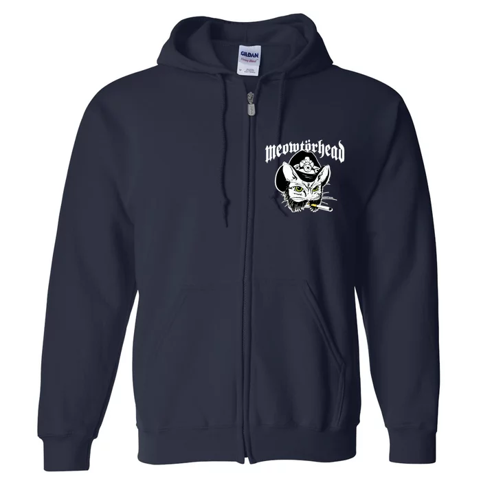 Motorhead Cat Meowtorhead Kilmeowster Smoking Full Zip Hoodie