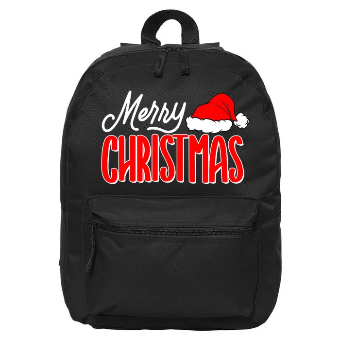 Merry Christmas Matching Family Christmas Santa Hat Pajamas 16 in Basic Backpack