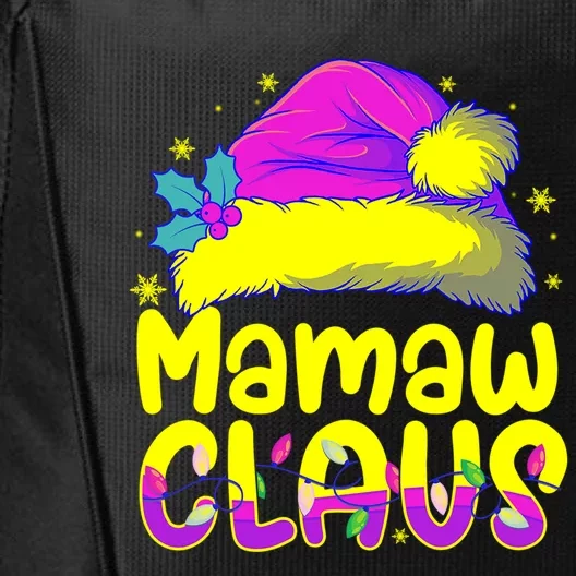 Mamaw Claus Matching Family Pajamas Funny Christmas Party Gift City Backpack