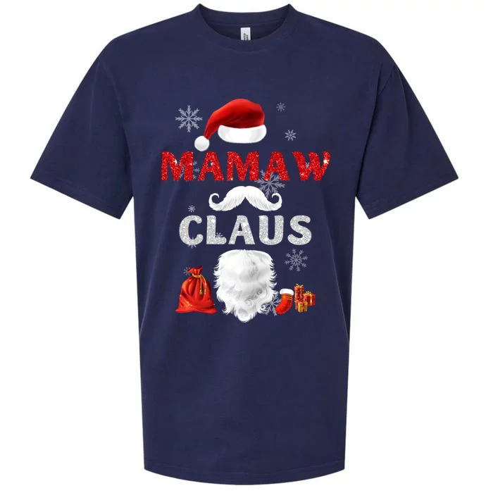 Mamaw Claus Matching Family Christmas Santa Gift Sueded Cloud Jersey T-Shirt