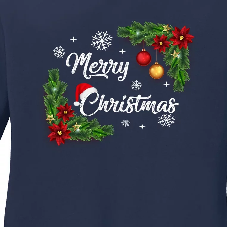 Merry Christmas Ladies Long Sleeve Shirt