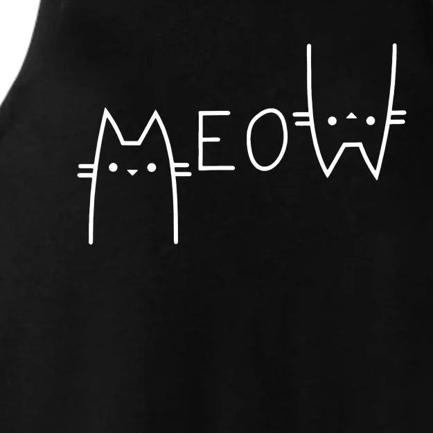 Meow Cat Meow Kitty Ladies Tri-Blend Wicking Tank