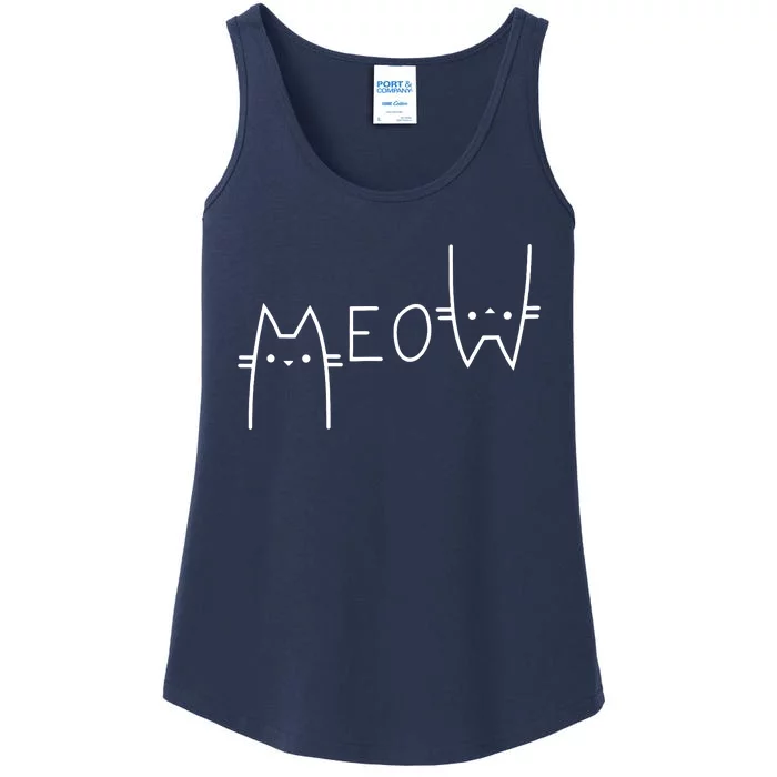 Meow Cat Meow Kitty Ladies Essential Tank