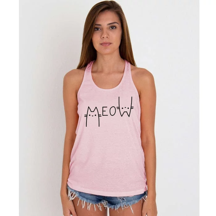 Meow Cat Meow Kitty Women's Knotted Racerback Tank