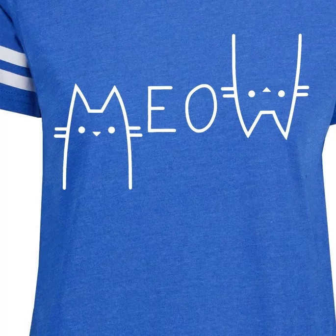 Meow Cat Meow Kitty Enza Ladies Jersey Football T-Shirt