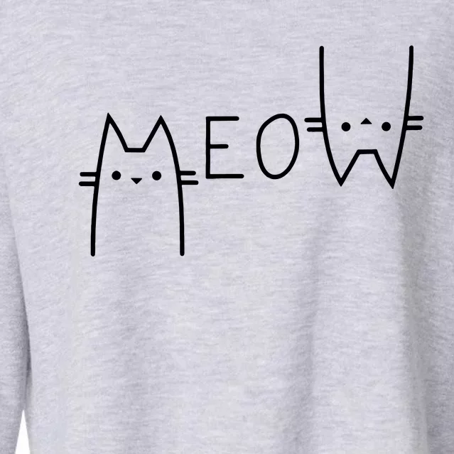 Meow Cat Meow Kitty Cropped Pullover Crew