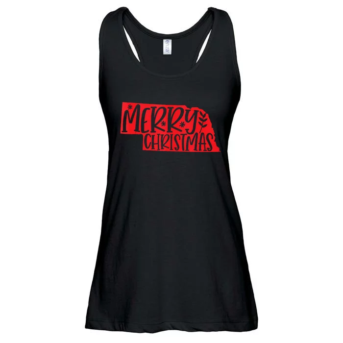 Merry Christmas Nebraska Tank Top Ladies Essential Flowy Tank