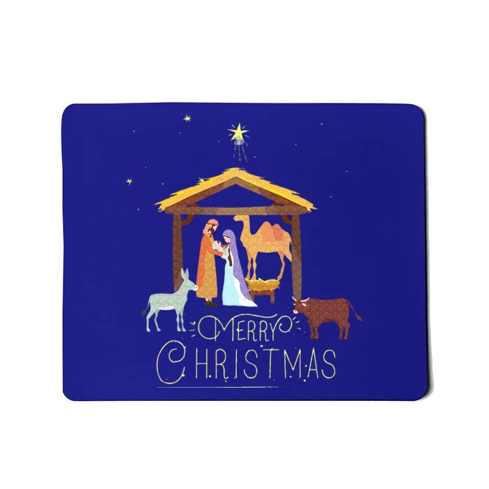 Merry Christmas  Nativity Scene North Star  Baby Jesus Mousepad