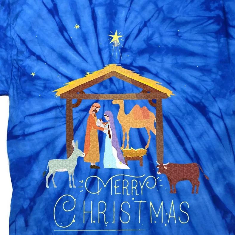 Merry Christmas  Nativity Scene North Star  Baby Jesus Tie-Dye T-Shirt