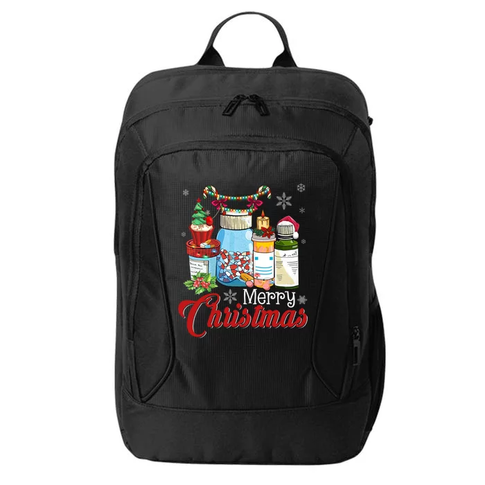 Merry Christmas Nurse Er Nicu Icu Rn Nurses Xmas Pajama Funny Gift City Backpack