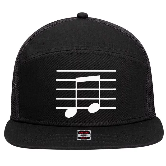 Musical Clef Note 7 Panel Mesh Trucker Snapback Hat