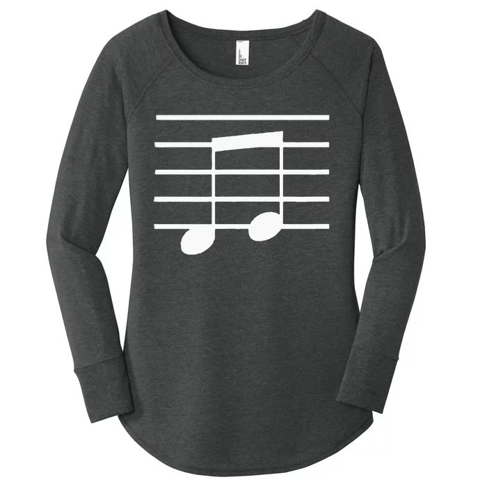 Musical Clef Note Women's Perfect Tri Tunic Long Sleeve Shirt