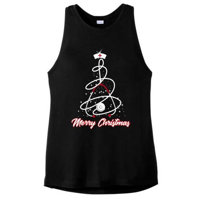 Merry Christmas Nurse Yuletide Practitioners Ladies Tri-Blend Wicking Tank