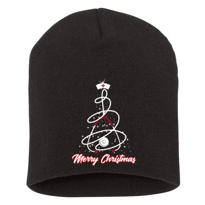 Merry Christmas Nurse Yuletide Practitioners Short Acrylic Beanie