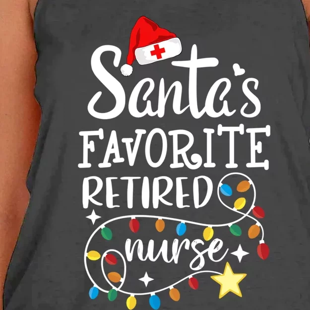 Merry Christmas Nurse Crew Rn SantaS Favorite Retired Nurse Funny Gift Women's Knotted Racerback Tank