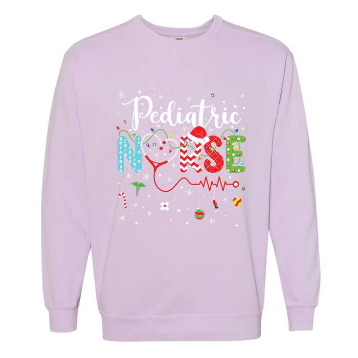 Merry Christmas Nurse Pediatric Nurse Christmas Pattern Garment-Dyed Sweatshirt