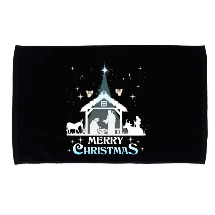 Merry Christmas Nativity Scene North Star Jesus Cute Gift Microfiber Hand Towel