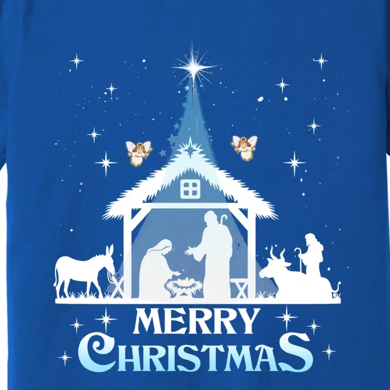 Merry Christmas Nativity Scene North Star Jesus Cute Gift Premium T-Shirt