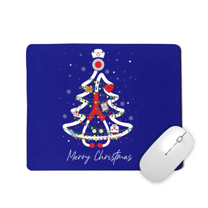 Merry Christmas Nurse Stethoscope Christmas Tree Funny Gift Funny Gift Mousepad