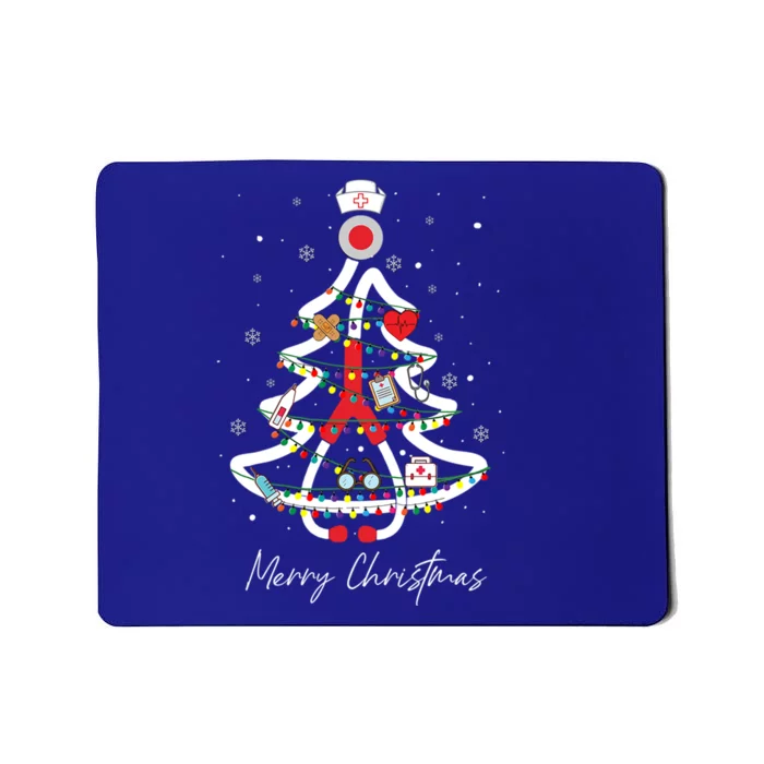 Merry Christmas Nurse Stethoscope Christmas Tree Funny Gift Funny Gift Mousepad