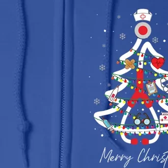 Merry Christmas Nurse Stethoscope Christmas Tree Funny Gift Funny Gift Full Zip Hoodie