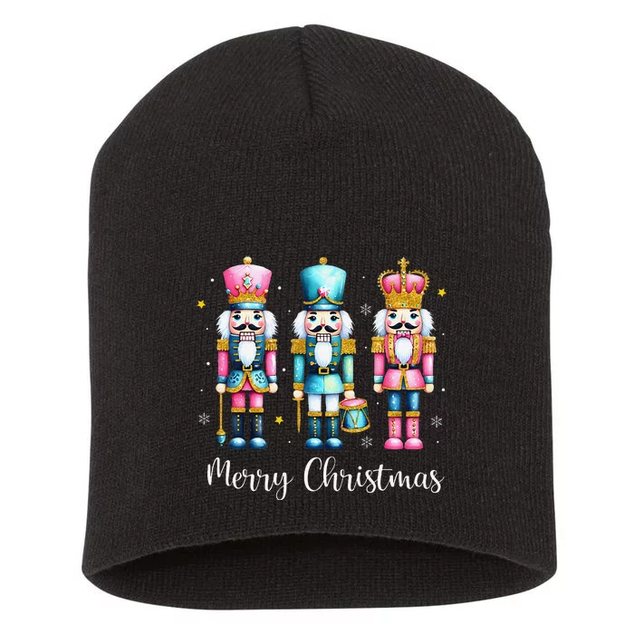 Merry Christmas Nutcracker Ballet Festive Xmas Short Acrylic Beanie