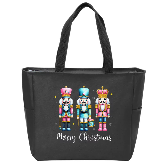 Merry Christmas Nutcracker Ballet Festive Xmas Zip Tote Bag