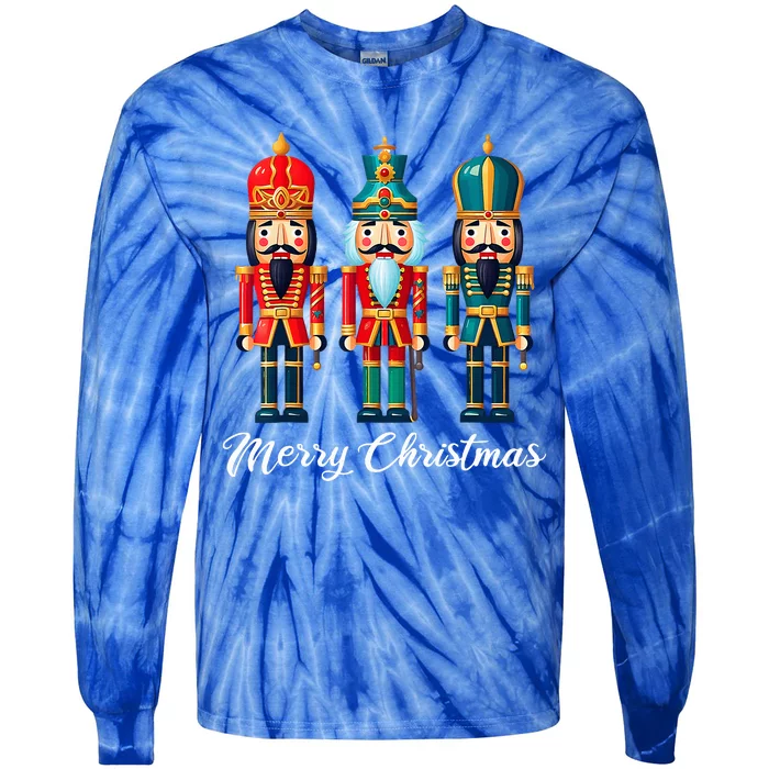 Merry Christmas Nutcracker Ballet Festive Xmas Tie-Dye Long Sleeve Shirt