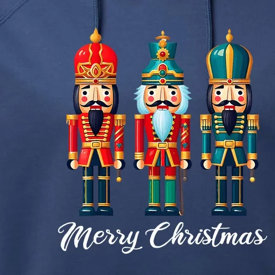 Merry Christmas Nutcracker Ballet Festive Xmas Performance Fleece Hoodie