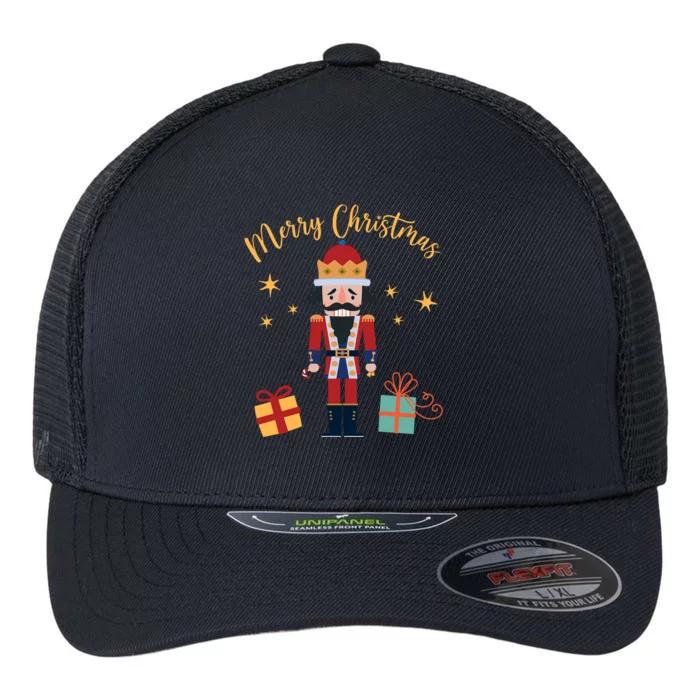 Merry Christmas Nutcracker Flexfit Unipanel Trucker Cap