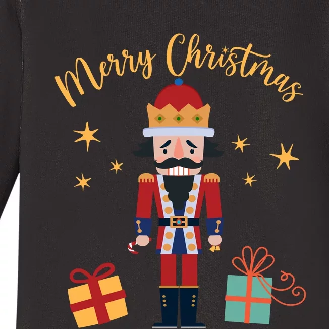 Merry Christmas Nutcracker Baby Long Sleeve Bodysuit