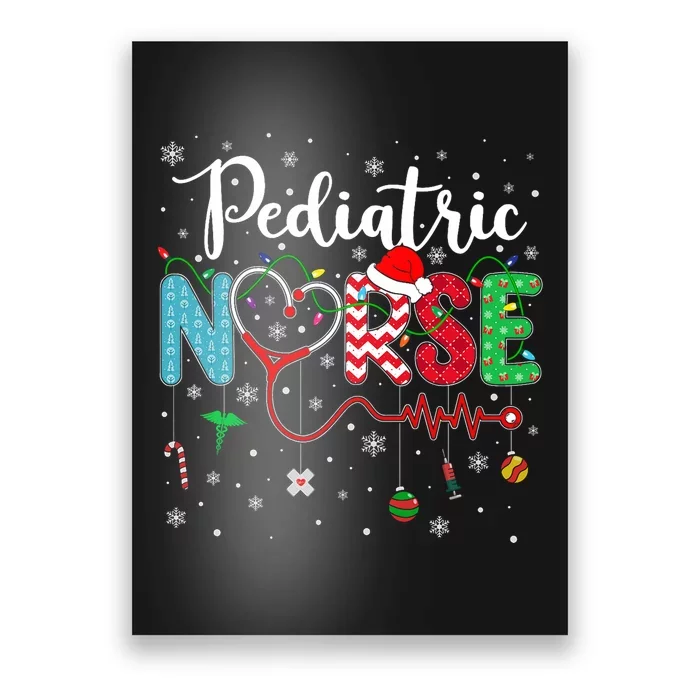 Merry Christmas Nurse Pediatric Nurse Christmas Pattern Poster