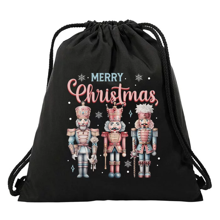 Merry Christmas Nutcracker Ballet Festive Xmas Drawstring Bag