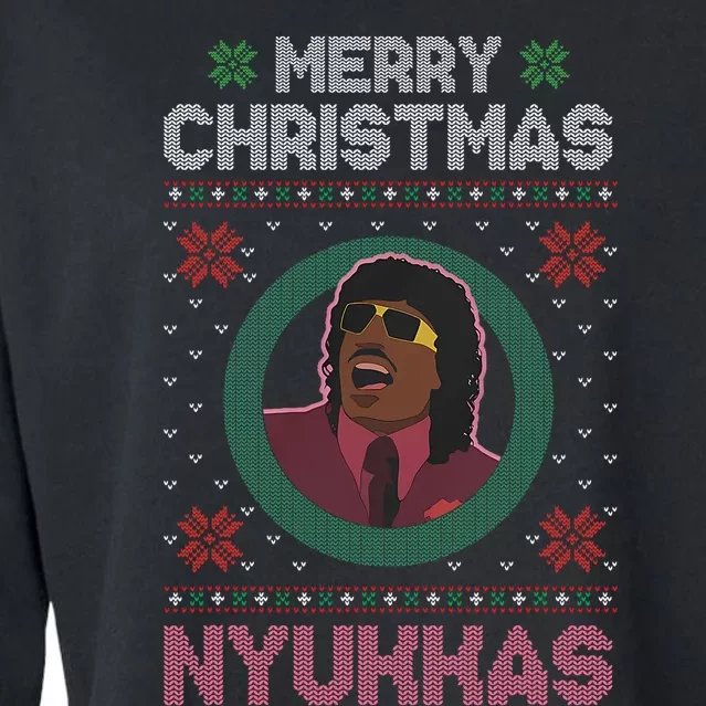 Merry Christmas Nyukkas Funny Christmas Apparel Cropped Pullover Crew