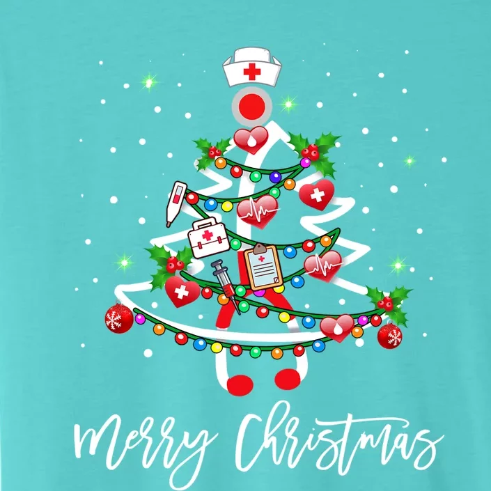 Merry Christmas Nurse Stethoscope Tree Lights Gift ChromaSoft Performance T-Shirt