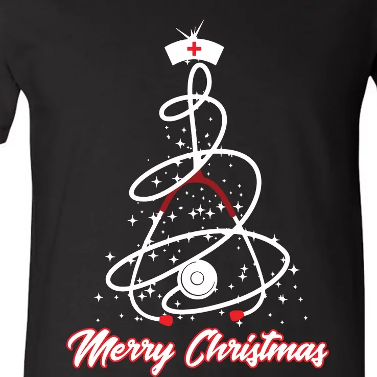 Merry Christmas Nurse Yuletide Practitioners Cute Gift V-Neck T-Shirt