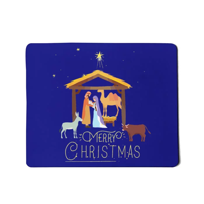 Merry Christmas Nativity Scene North Star Baby Jesus Mousepad