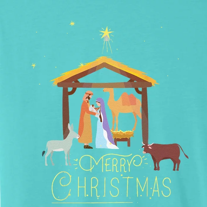 Merry Christmas Nativity Scene North Star Baby Jesus ChromaSoft Performance T-Shirt