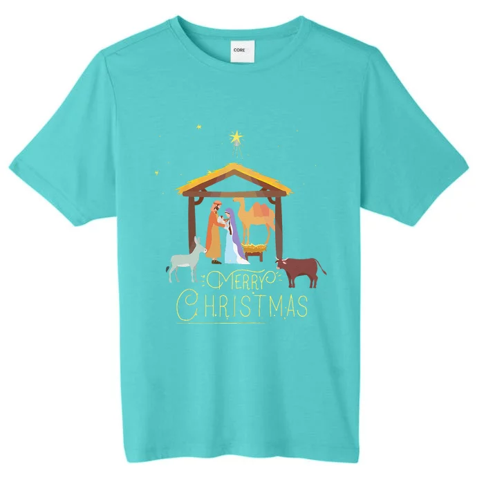 Merry Christmas Nativity Scene North Star Baby Jesus ChromaSoft Performance T-Shirt