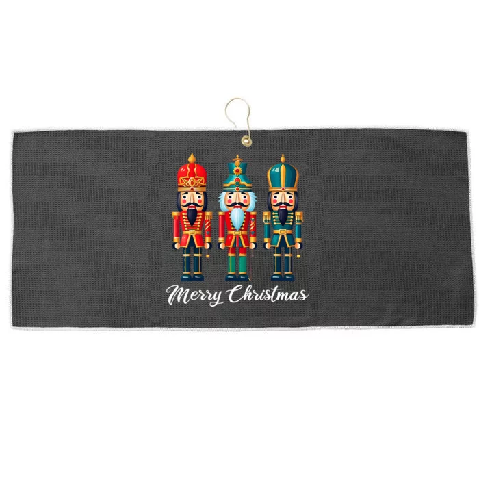 Merry Christmas Nutcracker Ballet Festive Xmas Large Microfiber Waffle Golf Towel