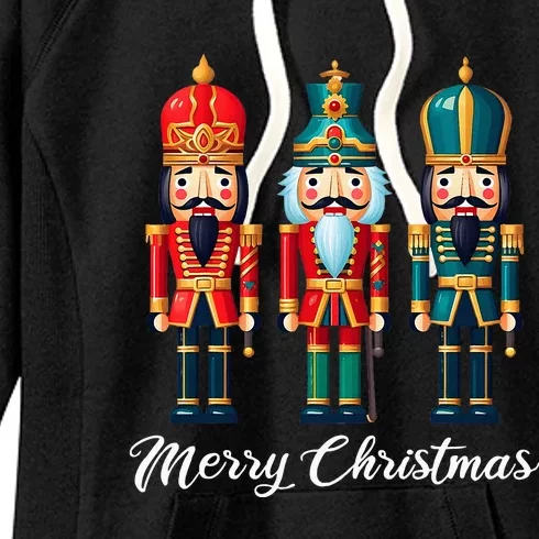 Merry Christmas Nutcracker Ballet Festive Xmas Women's Fleece Hoodie