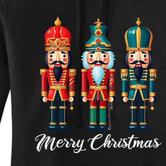 Merry Christmas Nutcracker Ballet Festive Xmas Women's Pullover Hoodie