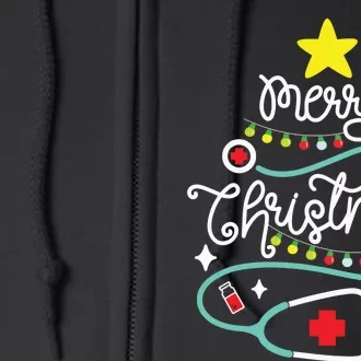 Merry Christmas Nurse Life Medical Full Zip Hoodie