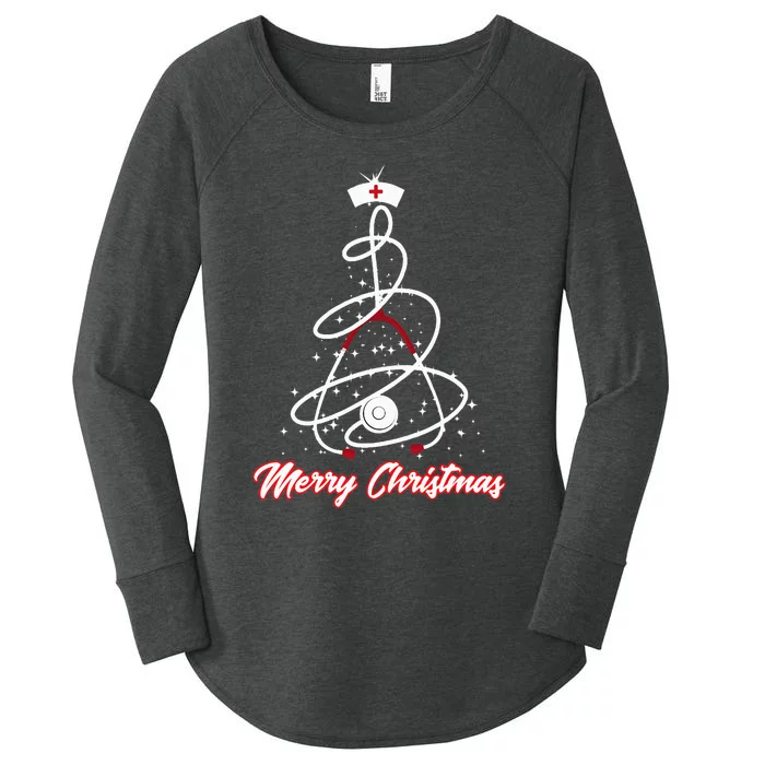 Merry Christmas Nurse Yuletide Practitioners Cute Gift Women's Perfect Tri Tunic Long Sleeve Shirt