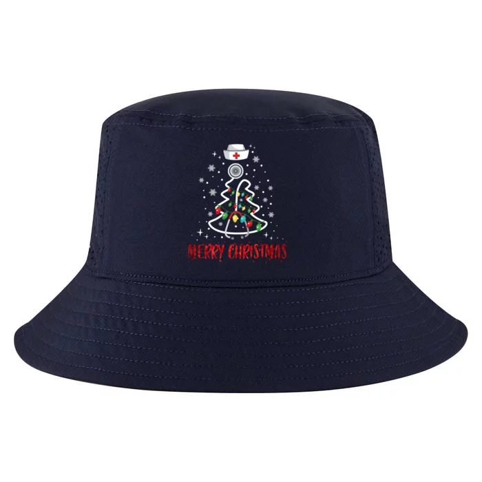 Merry Christmas Nurse Gift Stethoscope Tree Lights Gift Cool Comfort Performance Bucket Hat