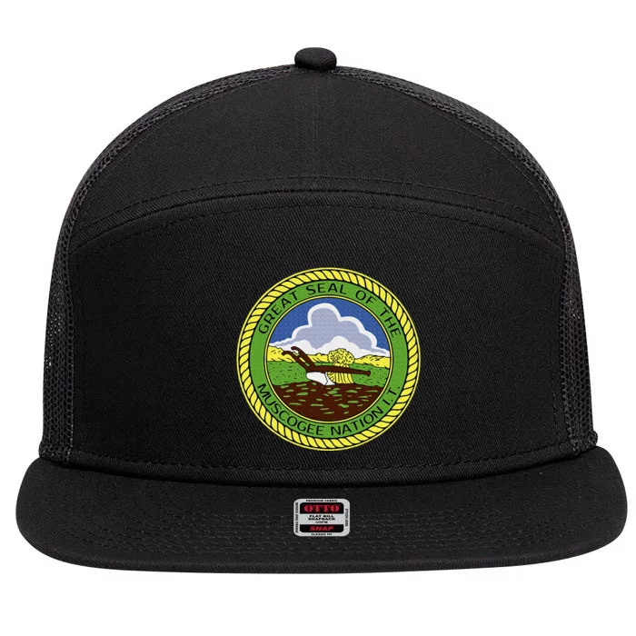 Muscogee Creek Nation Muskogee Mvskoke 7 Panel Mesh Trucker Snapback Hat