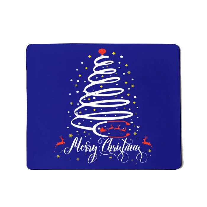 Merry Christmas Nurse Xmas Funny Stethoscope Tree Costume Gift Mousepad